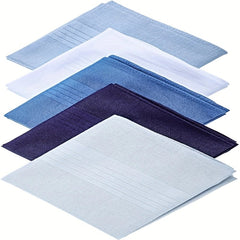 Men's Pocket Handkerchiefs 5pcs Assorted Colors Light Dark Teal Brown