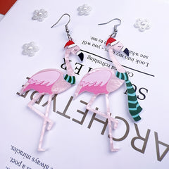 Christmas Hat Scarf Animal Earrings Festive Party Decoration
