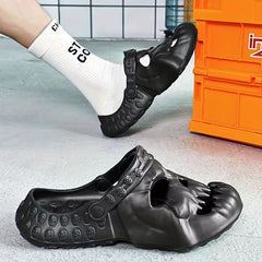 Men's Skull Clog Slides Casual Slippers