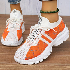 Women's Graphic Running Shoes Shock Absorption Chunky Sneakers