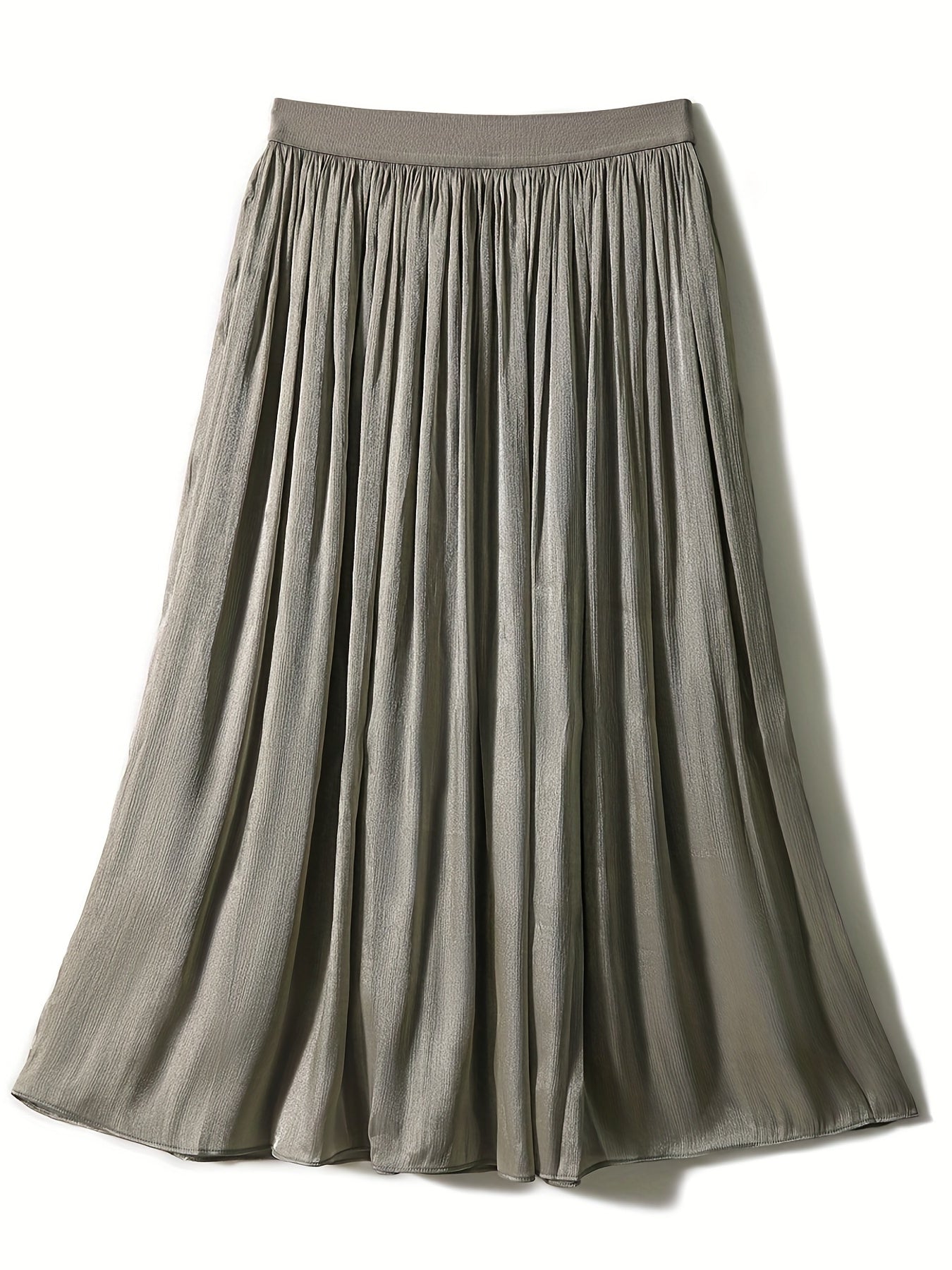 High Waist Pleated Skirt Solid Color Summer Women's Clothing