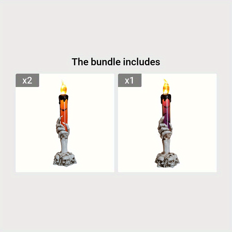 1pc Halloween LED Candle Skeleton Ghost Hand Light