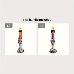 1pc Halloween LED Candle Skeleton Ghost Hand Light