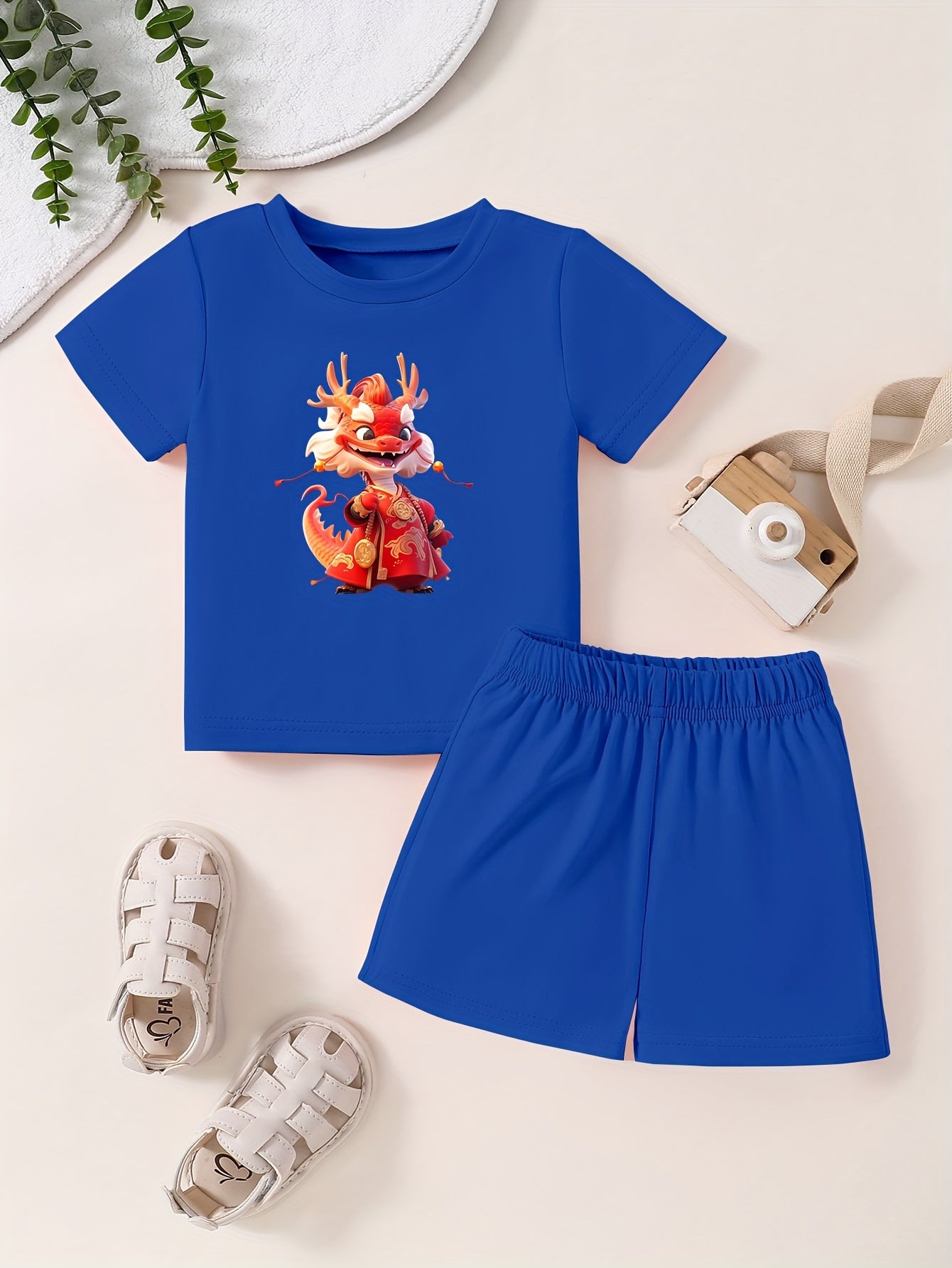 Toddler Cartoon Pattern T-shirt and Shorts Set