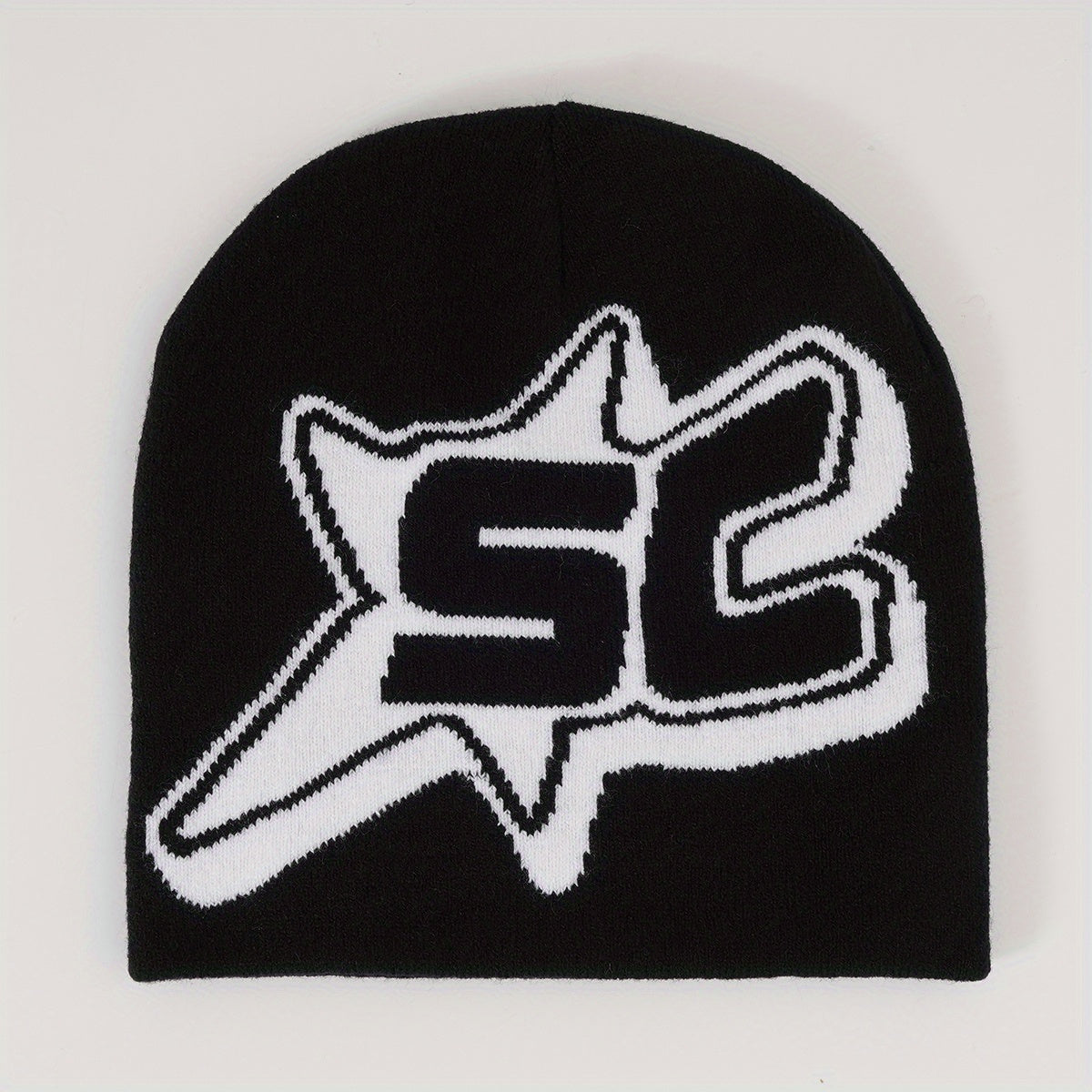 Candy Hip Hop Beanie Letter Jacquard Unisex Knit Hat Elastic Warm Skull Cap