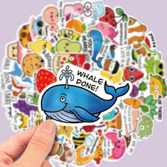 50pcs Cartoon Animal Encouragement Stickers for Phones Laptops Notebooks