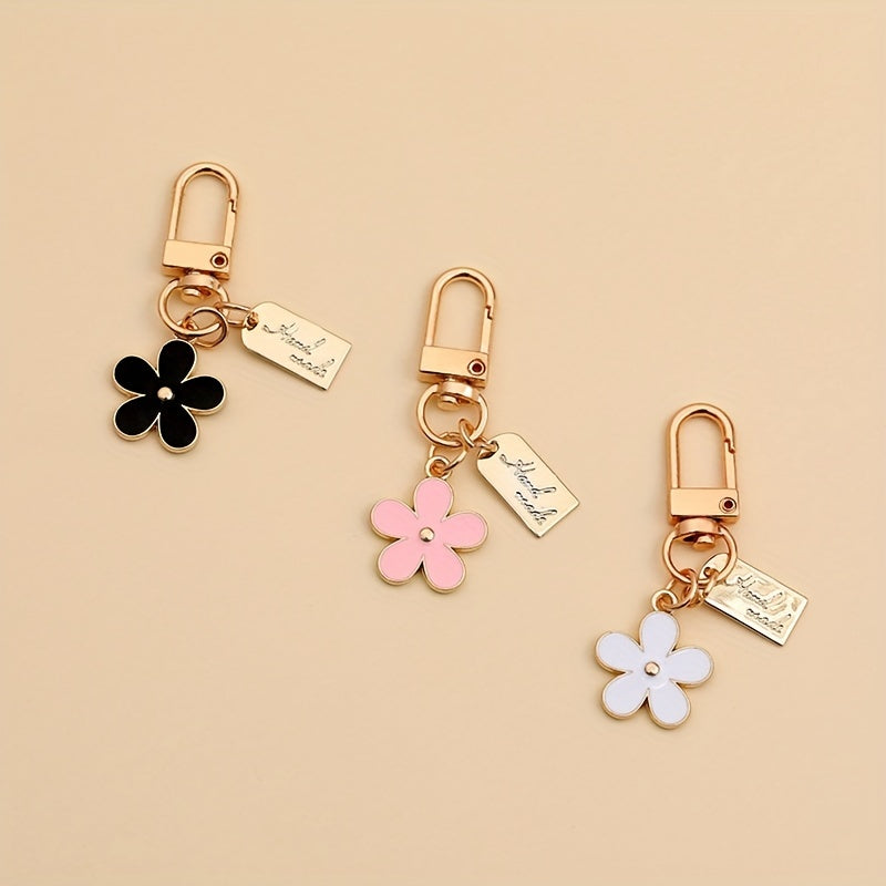 Cartoon Flower Keychain Metal Key Ring Purse Car Charm Gift