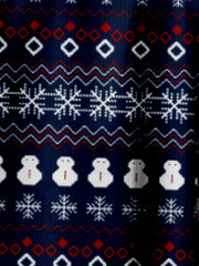 Men's Snowman Print Button Up Long Sleeve Shirt