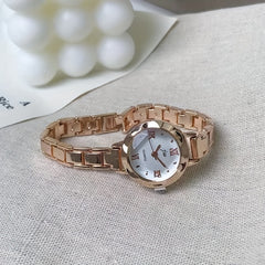 Children's Pink Dial Stainless Steel Round Wrist Watch