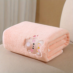 Soft & Absorbent Newborn Bath Towel & Blanket Thickened Coral Fleece