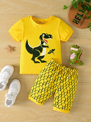 Boys Dinosaur Print T-shirt & Shorts Set