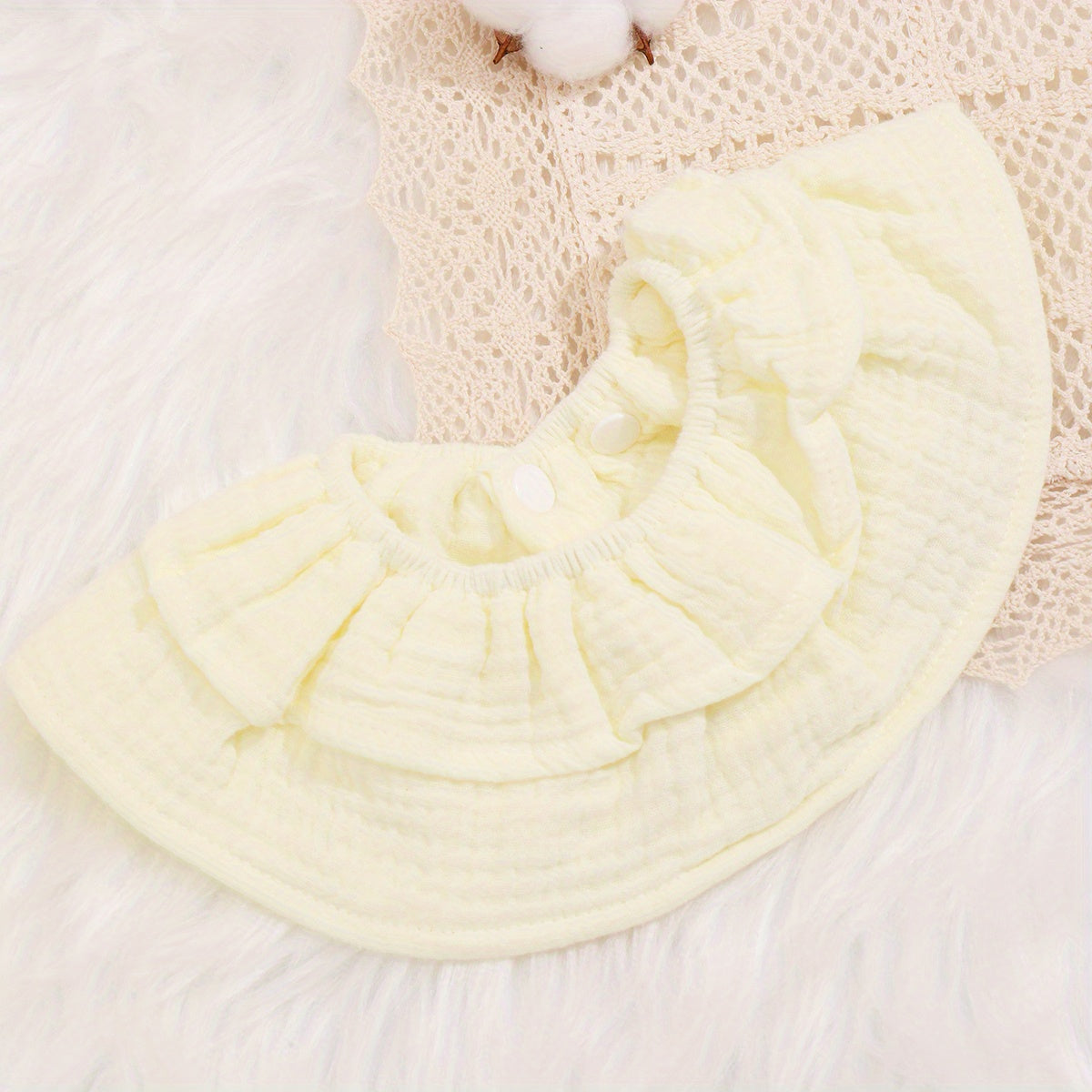 1pc Baby Soft Bib 6 Layer Cotton Infants Plain Crepe Bib Newborn Toddler