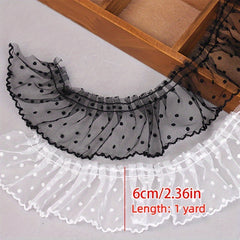 5pcs Lace Mesh Pleated Lace Polka Dot Clothing Cuffs Skirt Accessories