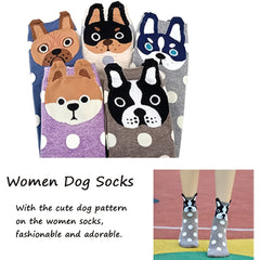 5 Pairs Women's Dog Novelty Crew Socks Funny Christmas Gift