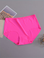 5 Pack Plus Size Seamless Comfort Panties Women's Casual Underwear