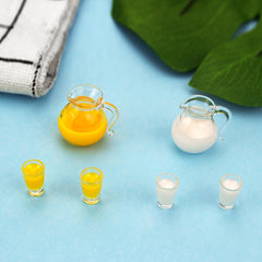 Dollhouse Beverage Set with Orange Juice and Milk Pitchers