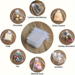10pcs Transparent Organza Bags Wedding Gift Bags Jewelry Gift Bags