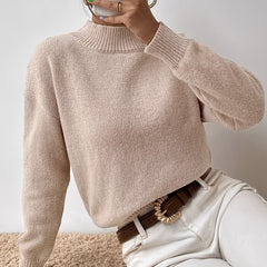 Mock Neck Knit Sweater Long Sleeve