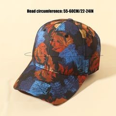 Vintage Leaf Print Baseball Cap Unisex Casual Sun Hat Adjustable