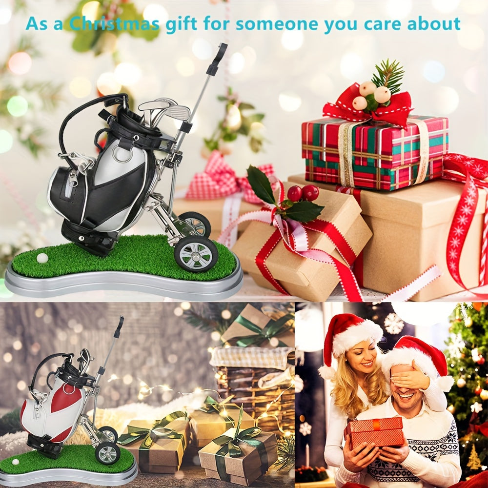 Golf Pens Set & Holder Stocking Stuffers Desk Accessories for Men