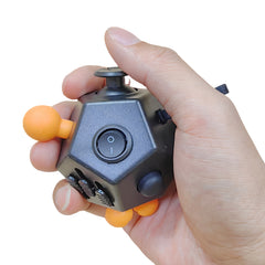 12 Sides Fidget Toys Stress Relief Dice Antistress Cube Toy Orange Yellow