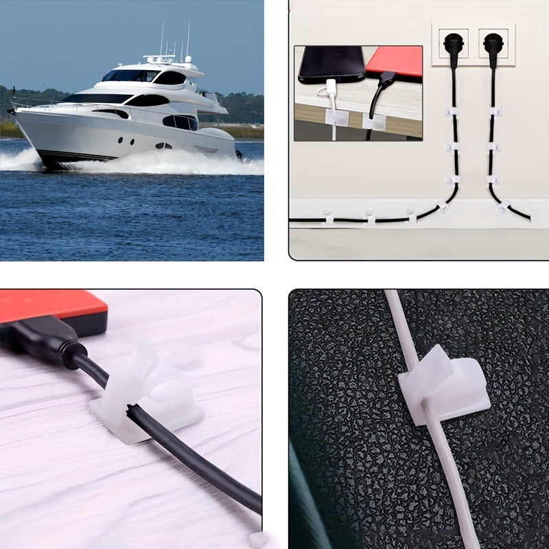 Desktop Cable Clips Self Adhesive Wire Organizers for Home Data