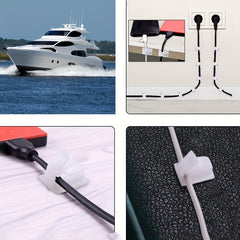 Desktop Cable Clips Self Adhesive Wire Organizers for Home Data