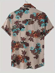 INCERUN Men's Floral Print Hippy Vintage Tee Shirt