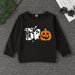Boo And Pumpkin Print Boys Sweatshirt