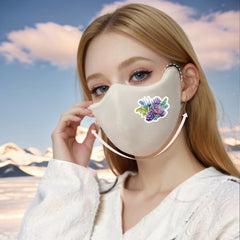3D Printed Succulent Pattern Warm Fleece Mask Polyester Knit Fabric