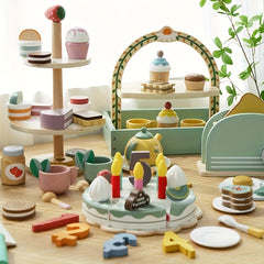 Kids Pretend Play Tea Set Dessert Game Educational Toy