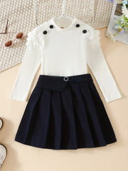 Girls' 2 Piece Outfits Ribbed Halter Neck Sleeveless Top & Shorts Set