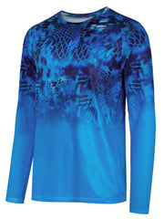 Men's Tie Dye Long Sleeve Motorcycle T-shirt Quick Drying Outdoor Top