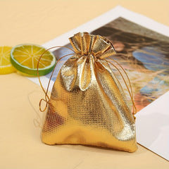 30pcs Golden Cloth Bags Jewelry Bags Gift Bags Drawstring Organza Jewelry Bags