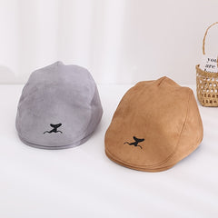 Kids Vintage Beret with Fish Tail Embroidery for Holiday Party