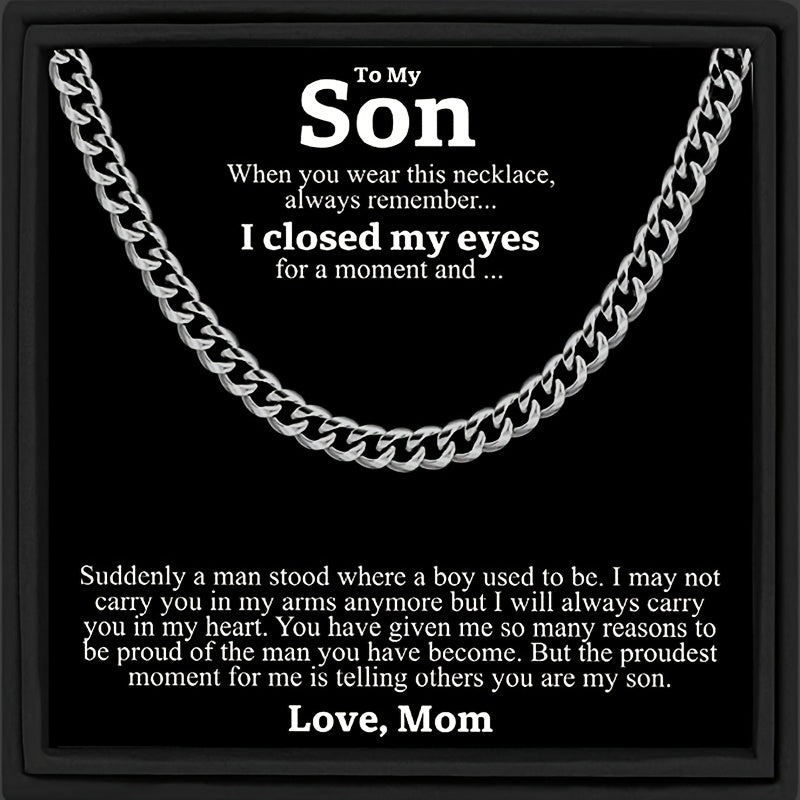 Boys Stainless Steel Chain Necklace Gift for Son