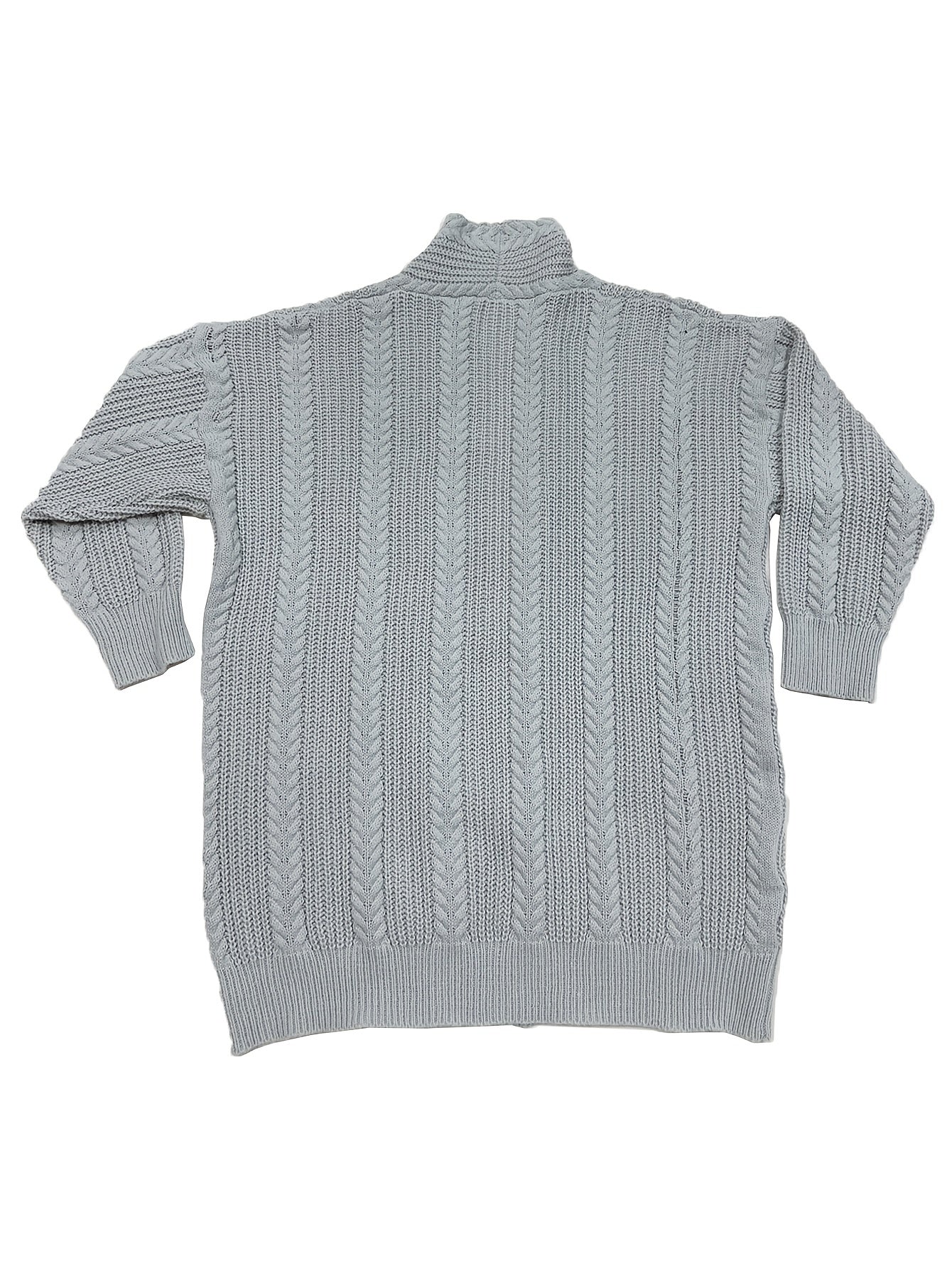 Women's Plus Casual Cable Knit Cardigan