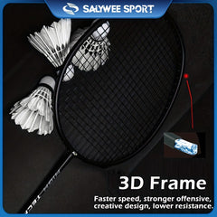 2pcs Carbon Fiber Badminton Rackets With Bag Beginner Training Sport Racket