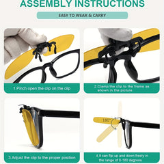 4pcs Clip on Flip Up Sunglasses Polarized Night Vision Glasses