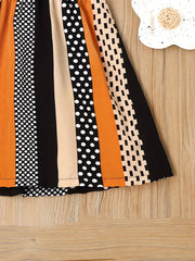 Girls Summer Cami Dress Block Striped Polka Dot Backless Strappy