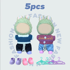 6 69 inch Doll Dress up Costume Set 5pcs Set Top Pants Shoes 2 Hangers