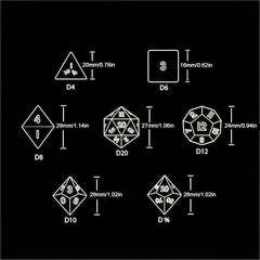 7pcs Resin Dice Set for Board Game Entertainment