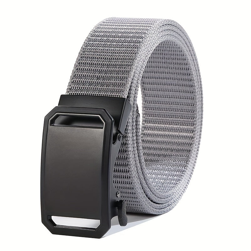 Men's Nylon Belt Alloy Outdoor Automatic Plate Buckle Belt