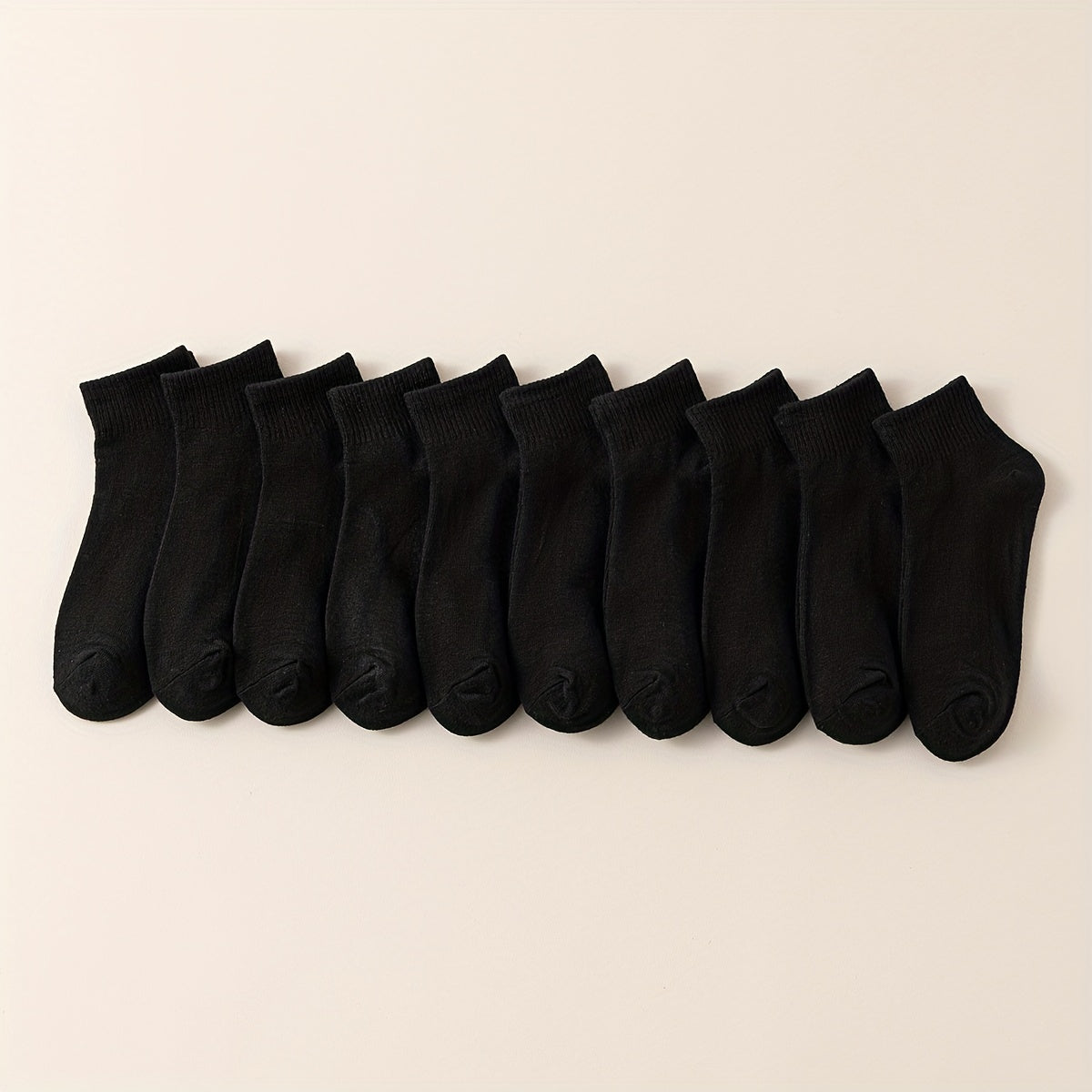 20 Pairs Women's Crew Short Socks Solid Colors Breathable Comfortable Stockings