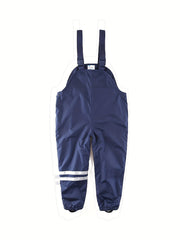 Boys Striped Fleece-Lined Rain Jumpsuit