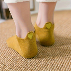 10 Pairs Heart Print Low Cut Ankle Socks Women's Stockings