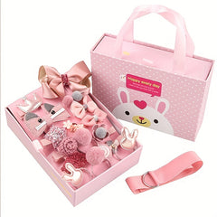 Girls Princess Hair Accessories Set - 18pcs Barettes & Hair Ties Gift