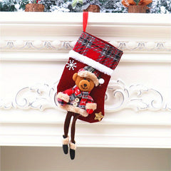 Festive Christmas Stocking Gift Bag for Home Decor