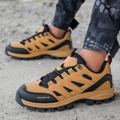 Men's Lace Up PU Leather Hiking Shoes Breathable Anti skid
