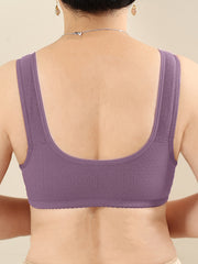 Floral Print Front Buckle Wireless Bra